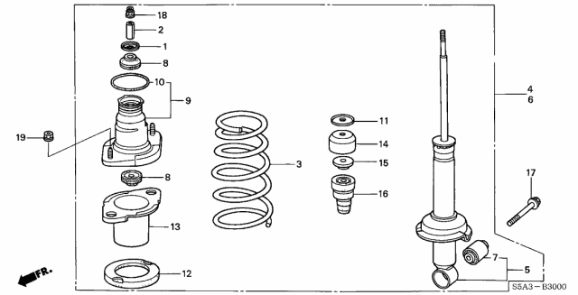 52675-S7A-004 - Genuine Honda Base, Rear Shock Absorber Mounting