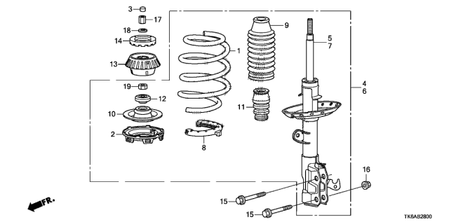 Front Shock Absorber - 2013 Honda Fit 5 Door FIT (SAYAMA PLANT) KA 5AT