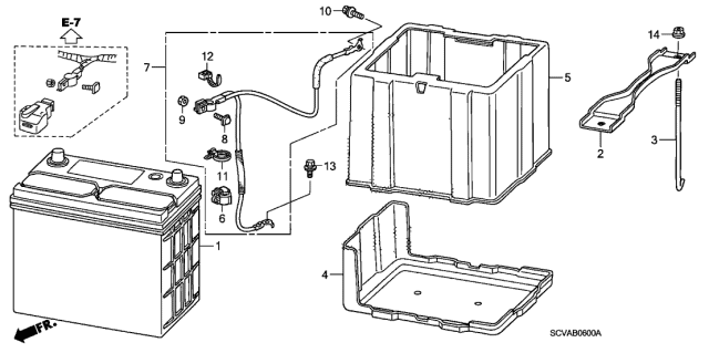 32600-SCV-A11 - Genuine Honda Cable Assy., Battery Ground