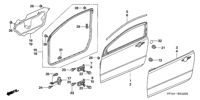 Door Panels - 2007 Honda Civic 2 Door SI KA 6MT