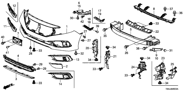 Tba A50 Genuine Honda Garnish Fr Bumper Lower