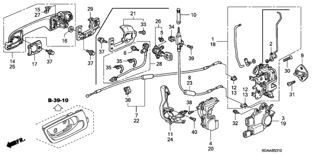 72118-SDA-A01 - Genuine Honda Holder, L. Rod