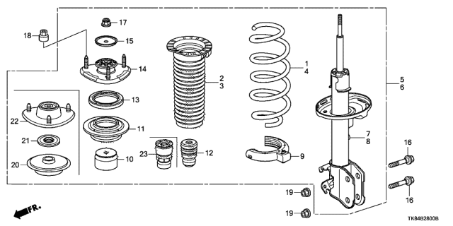 51920-SHJ-A02 - Genuine Honda Rubber, FR. Shock Absorber Mount