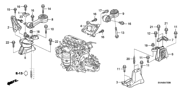 Engine Mounts (1.8L) - 2006 Honda Civic 2 Door EX KA 5MT