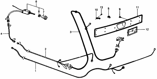 Rear Wiper Wiring Harness - 1978 Honda Civic 3 Door  