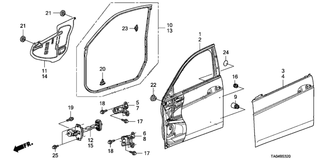 Front Door Panels - 2010 Honda Accord 4 Door Exl-v6 Ka 5at