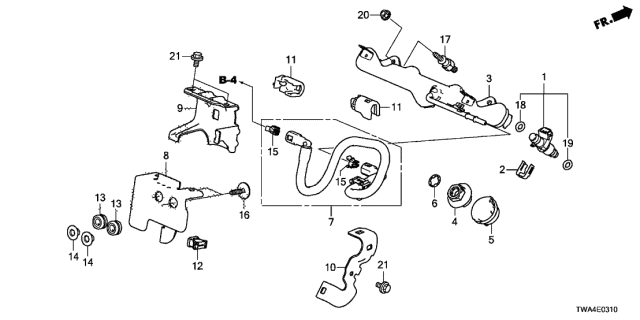 90027-rna-a00 - Genuine Honda Bolt, Fuel Pipe