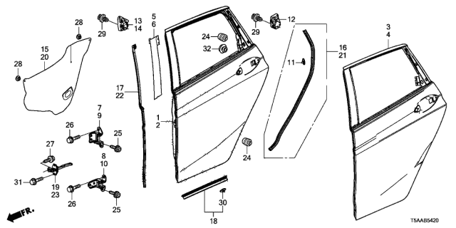 Rear Door Panels - 2020 Honda Fit 5 Door SPORT (SENSING) KA CVT