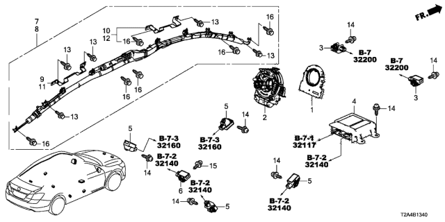 77960-T2F-A02 - Genuine Honda Unit Assembly, Srs