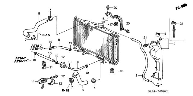 19502-PNB-000 - Genuine Honda Hose, Water (Lower)