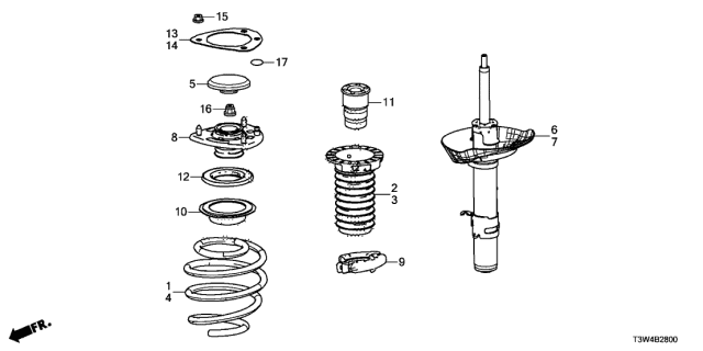 51726-T3V-A01 - Genuine Honda Bearing, Front Shock Absorber Mount