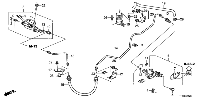 Clutch Master Cylinder (2.4L) - 2012 Honda Civic 4 Door SI KA 6MT