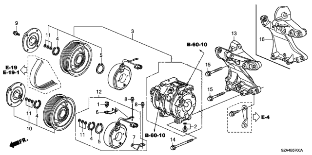 A/C Air Conditioner (Compressor) - 2011 Honda Pilot 5 Door EX-L (4WD