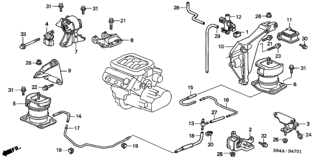 50808 S0k A80 Genuine Honda Damper Side Engine Mount Dynamic