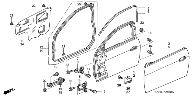 2004 honda accord door panel