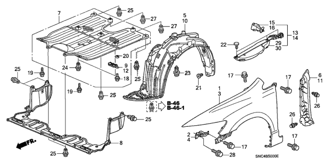 Sna A00zz Genuine Honda Stay L Fr Fender