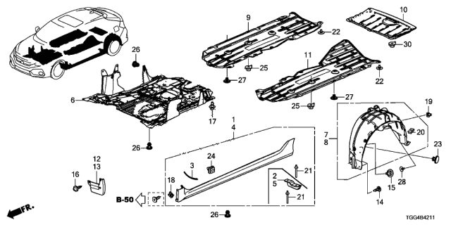 honda civic lower engine cover