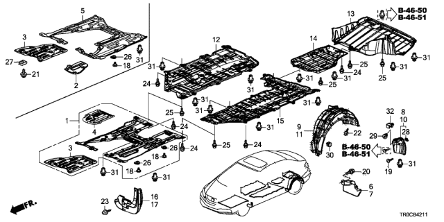 2019 honda civic oil pan cover