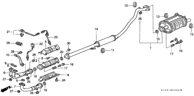 Honda Crv Exhaust System Diagram Honda Muffler Exhaust