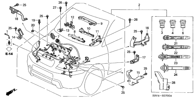 Engine Wire Harness - 2003 Honda Pilot 5 Door EX KA 5AT