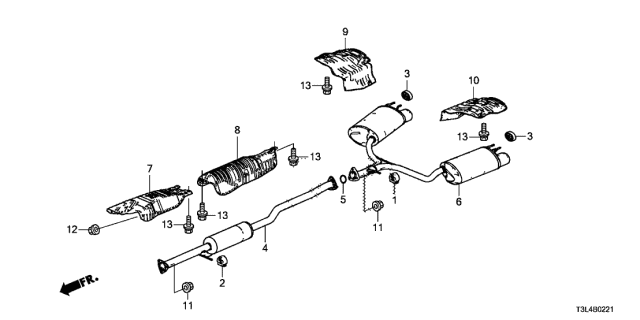 18220-T3M-A01 - Genuine Honda Pipe B, Exhuast