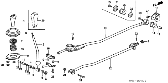 Shift Lever 2000 Honda Civic 2 Door Si Ka 5mt