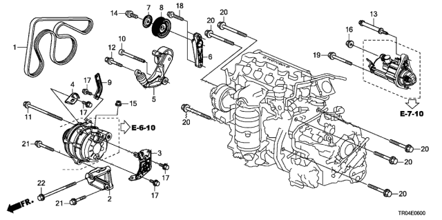 31110-R1A-A02 - Genuine Honda Belt, Alternator (Mitsuboshi)