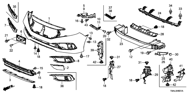 717 Tba A50 Genuine Honda Extension L Side Induction Plate