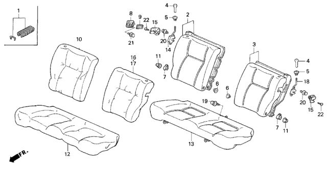 Rear Seat - 1993 Honda Civic 3 Door SI KA 5MT