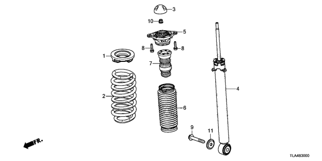 52722-TLA-A01 - Genuine Honda Rubber, Rear Bump Stop