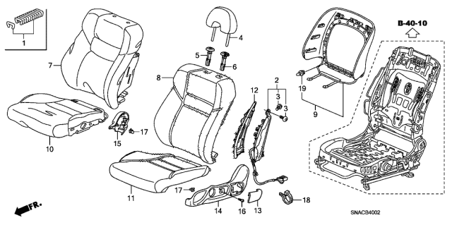 81537-SNX-A11 - Genuine Honda Pad, L. FR. Seat Cushion