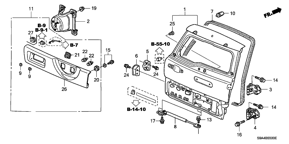 Honda 74890-SCA-003 Garnish, Tailgate (Lower)