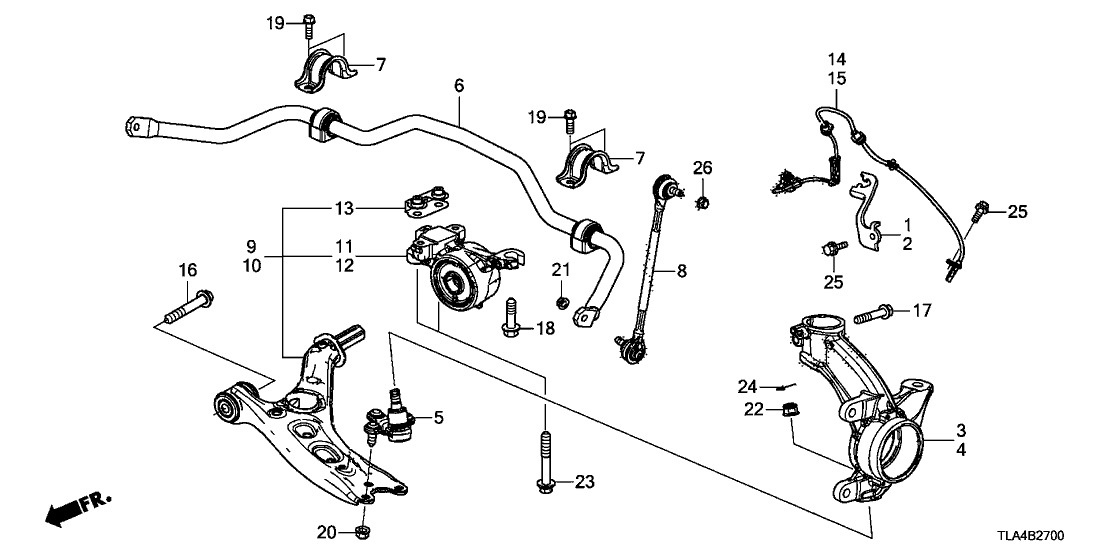 Honda 51395-TLA-A70 Bracket Complete, Front