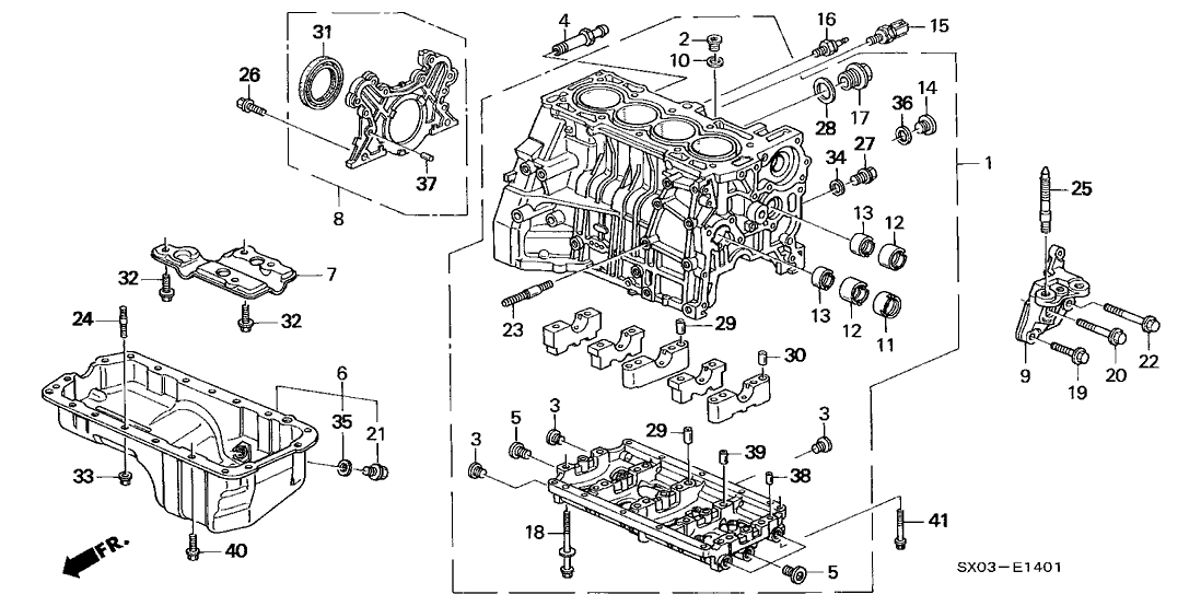 Honda 11000-PEA-000 Block Assy., Cylinder