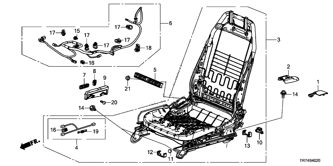 Trt A Genuine Honda Frame R Fr Seat