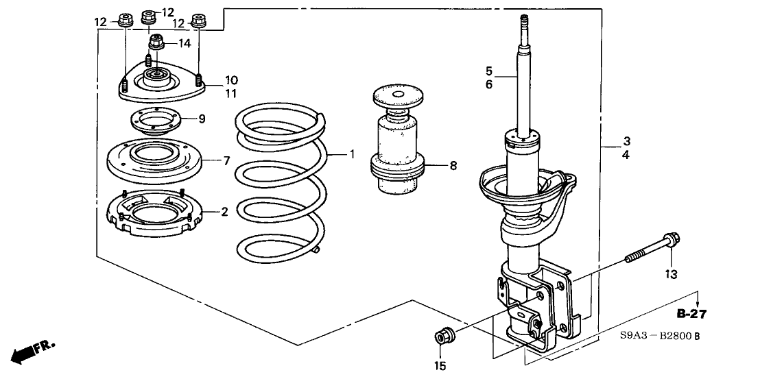 Honda 51601-S9A-A17 Shock Absorber Assembly, Right Front