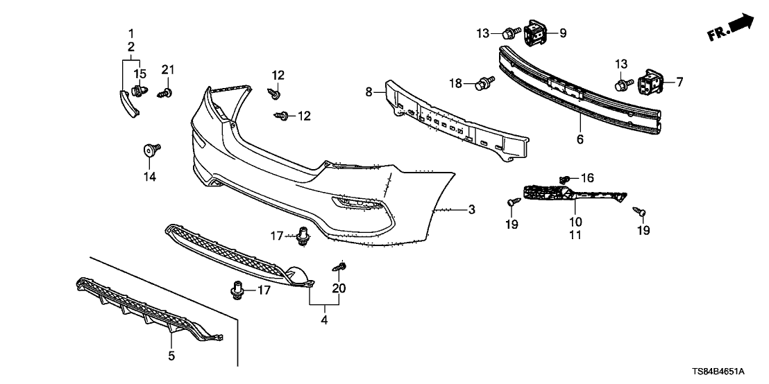 Honda 33505-TS8-A51 Reflector Assy., R. RR.