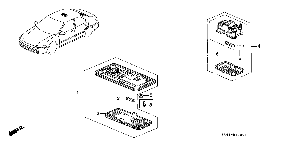 Honda 34260-SM4-A01 Light Assembly, Trunk Room