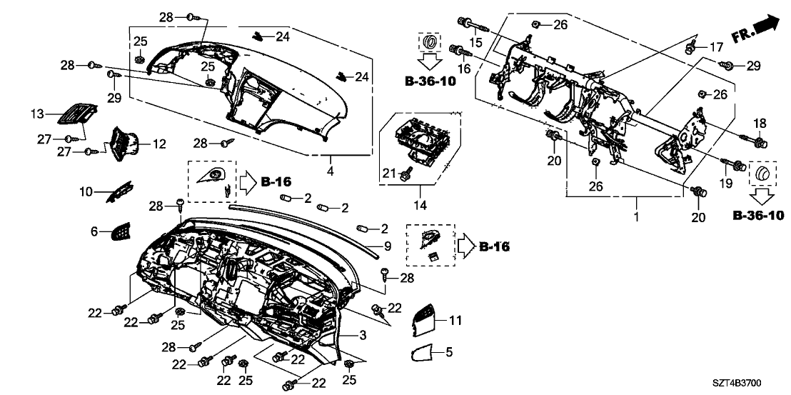 Honda 77610-SZT-G01ZA Outlet Assy., Driver Inside *NH167L* (GRAPHITE BLACK)