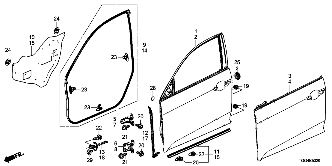 Honda 67050-TGG-A00ZZ Panel, L. FR. Door