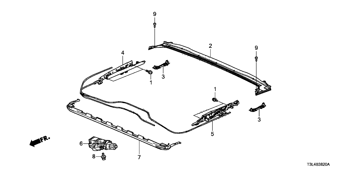 Honda 70305-T3L-A01 Link Assy., L. Sunroof