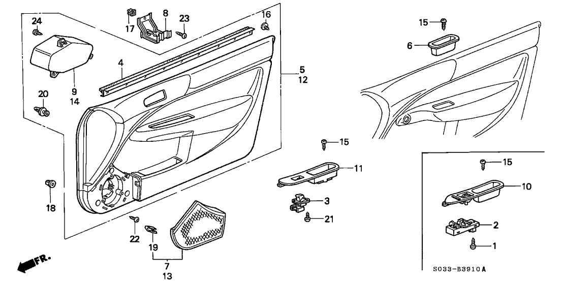 Honda 83500-S00-A00ZB Lining, R. FR. Door *NH264L* (CLASSY GRAY)