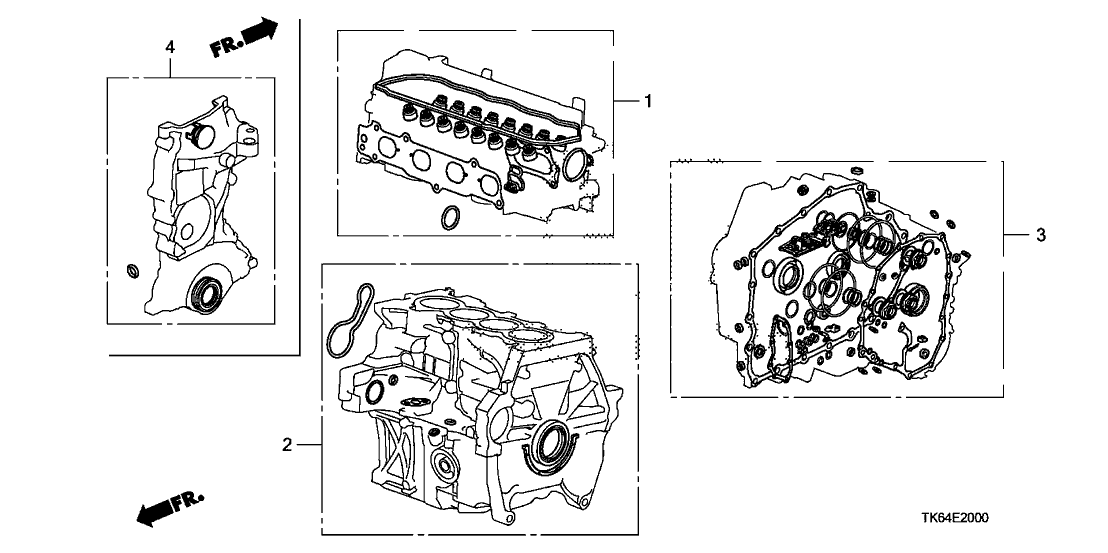 Honda 06111-RB0-000 Gasket Kit, Cylinder Block