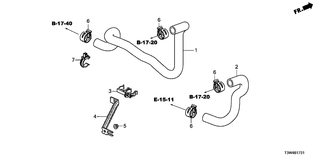 Honda 79751-T3W-A10 Stay, Heater Hose