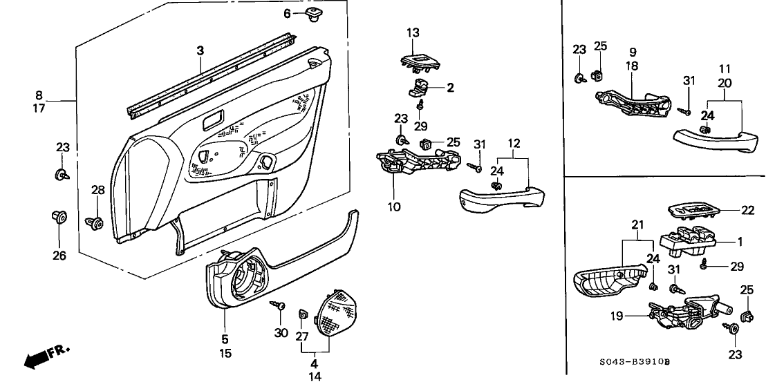 Honda 83554-S04-000ZC Pocket, L. FR. Door *YR164L* (MEDIUM TAUPE)