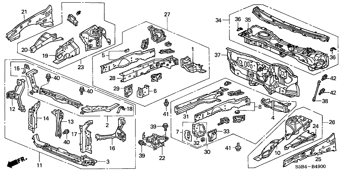 Honda 60750-S5B-A00ZZ Housing, L. FR. Shock Absorber