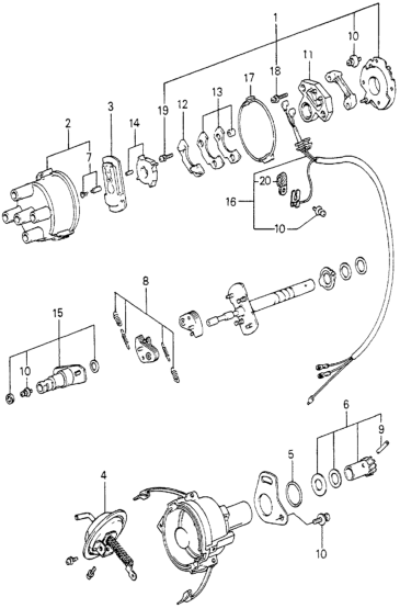 Honda 30127-PB2-661 Shaft Set, Rotor