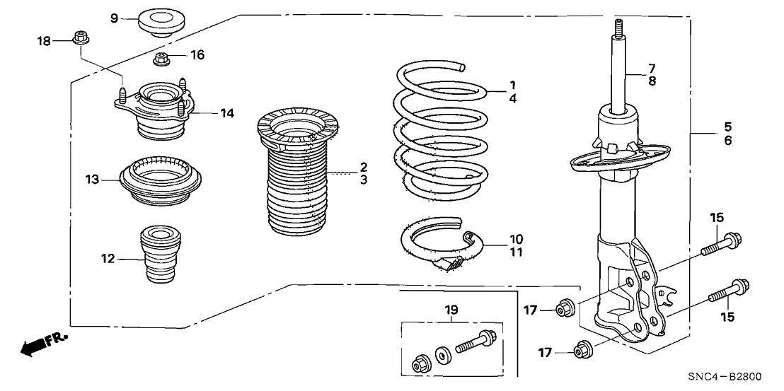 Honda 51602-SNC-A13 Shock Absorber Assembly, Left Front