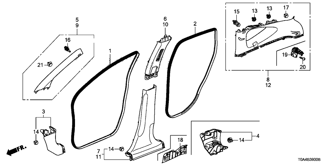 Honda 84131-T0A-A01ZA Garn Assy*YR416L*