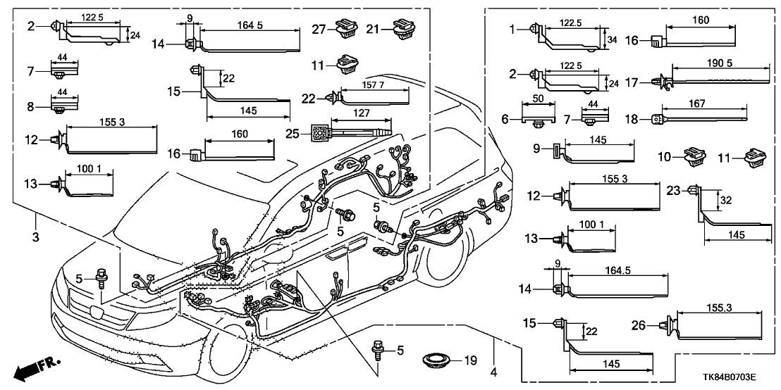 Honda 32140-TK8-A41 Wire Harness, R. Si